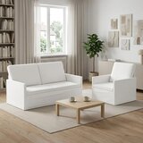  Set sofe 2 pcs Bijela Tkanina - Bijela Jednostruka + Dvostruka (140 cm) | shoptok.hr