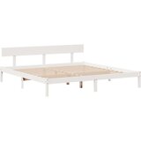 vidaXL Knjižna postelja brez vzmetnice bela 200x200 cm trdna borovina | Shoptok.si