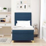 Box Spring Krevet s Madracem Plava 100x200 cm Tkanina | shoptok.hr
