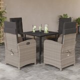  5-dijelni vrtni blagovaonski set od poliratana s jastucima sivi | shoptok.hr