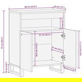 vidaXL Komoda črn 60x33x75 cm trden mangov les | Shoptok.si