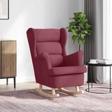 vidaXL Stolica za ljuljanje 74x90x102 cm od tkanine crvena boja vina | shoptok.hr