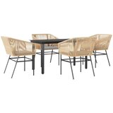 vidaXL vrtna jedilna garnitura 5-delna z blazinami rjav poli ratan, (22047989) | Shoptok.si