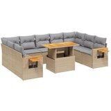 Maison Chic Seti vrtnega pohištva - Vrtna garnitura - Vrtni pohištvo set 11-delna z blazinami bež poli ratan, (21819412) | Shoptok.si