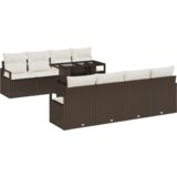  Set od 9 komada vrtne sofe s jastučićima smeđa poli ratan | shoptok.hr