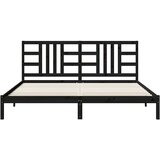  Okvir za krevet od masivne borovine crni 200 x 200 cm | shoptok.hr