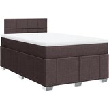 vidaXL Krevet box spring s madracem tamnosmeđi 120 x 190 cm od tkanine | shoptok.hr
