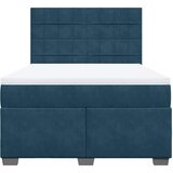 Krevet box spring s madracem plavi 160 x 200 cm baršunasti | Eponuda.com
