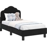  Okvir kreveta za malu djecu s naslonom Crna 70 x 140 cm Baršun | shoptok.hr