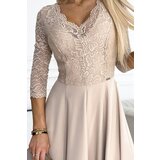 Numoco Elegant long dress with lace neckline | Shoptok.si