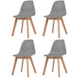  Jedilni stoli 4 kosi siva plastika | Shoptok.si