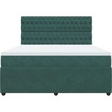 vidaXL Box spring postelja z vzmetnico temno zelena 180x200 cm žamet, (21304457) | Shoptok.si