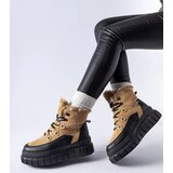 Gemre Beige ankle boots with a chunky sole Cervantes | ePonuda.com