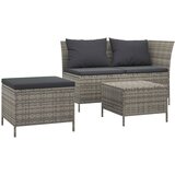 Maison Chic Seti vrtnega pohištva - Vrtna garnitura - Vrtni pohištvo set 3-delna z blazinami siv poli ratan, (21819882) | Shoptok.si