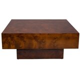 Dutchbone Klubska mizica v orehovem dekorju v temni naravni barvi 90x90 cm Quinn – Cene