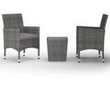  3-dijelni bistro set od poliratana i kaljenog stakla sivi | shoptok.hr