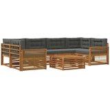 vidaXL Zunanja garnitura za sedenje 7 pcs Naravna in antracitna, (5000281579) | Shoptok.si