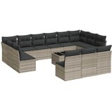  14-dijelni set vrtnih sofa poliratan s jastucima svijetlosivi | shoptok.hr