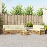  Setovi sofa 8 kom. Bijela i krem Poliester | shoptok.hr