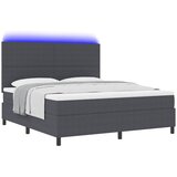  LED Box Spring Krevet Tamno siva i bijela 180 x 200 cm | shoptok.hr