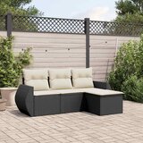  4-dijelni set vrtnih sofa od poliratana s jastucima crni | shoptok.hr
