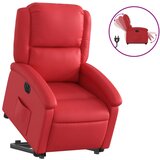 Maison Chic Električni naslanjač - Relax naslanjač s funkcijo vstajanja rdeče umetno usnje, (22062227) | Shoptok.si