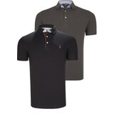 Dewberry DUAL SET T8582 MENS T-SHIRT-BLACK-KHAKI Cene