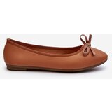 Boto Ballerinas Eco Leather With Bow Camel Sandal | Shoptok.si