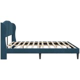  Krevetna konstrukcija s uzglavljem Plava 180 x 200 cm Baršun | shoptok.hr