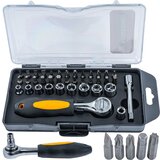 Powermat SET BITOVA I NASADNIH KLJUČEVA S ČEGRTALJKOM + PRODUŽETAK 75 mm 38 kom. (KUTIJICA) PM-ZBN-38ZN | shoptok.hr