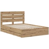  Bed Frame with Storage and Headboard Artisan Oak 160 x 200 cm | shoptok.hr