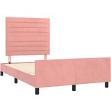 vidaXL Posteljni okvir z vzglavjem roza 120x190 cm žamet, (21142828) | Shoptok.si