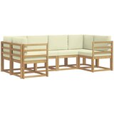  Set vanjskih sofa 6 kom. Bijela i krem Smeđa 245 x 126,5 x 73 cm | shoptok.hr