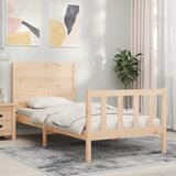 Maison Chic Posteljni okvir - Enojna postelja - Postelja za odrasle 75x190 cm z vzglavjem trden les-J16445, (21766780) | Shoptok.si