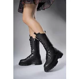 Riccon Tuilinnel Women's Below the Knee Boots 00121402 Black Skin