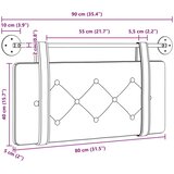  Držeće uzglavlje Zidne Krema 90 x 55 x 5 cm Baršun - Krema 80 cm bez LED | shoptok.hr