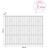  Gabion s žicom debljine 3,5 mm i mrežom 10x10 cm 200x20x150 cm | shoptok.hr