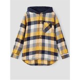 name it Yellow-grey boys' plaid shirt with hood Siramme - unisex | shoptok.hr