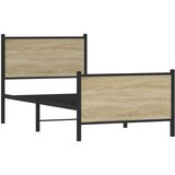  The Living Store Kovinski posteljni okvir z vzglavjem in vznožjem 90x200 cm - Posteljni Okvir, (21529557) | Shoptok.si