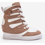 Boto Leather Boots On Wedge Laced Beige Amria | ePonuda.com