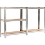 vidaXL police za pohranu 3 kom srebrne 75 x 30 x 172 cm čelik i mdf | shoptok.hr