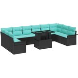  Sjedeća garnitura za vrt s jastukom 11 pcs Crna Poli Ratan | shoptok.hr