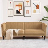 vidaXL Kavč trosed rjava žamet | Shoptok.si