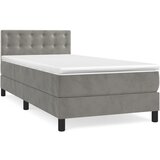 The Living Store Box spring postelja z vzmetnico svetlo siva 80x200 cm žamet - Box Spring Postelja, (21492182) | Shoptok.si
