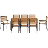  Vrtni set za objed 9 pcs Crna Čvrsto drvo akacije | Eponuda.com