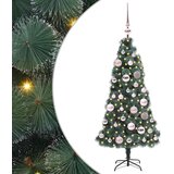 vidaXL Umjetna predsvjetlena božična jelka s setom kroglic 120 cm | Shoptok.si