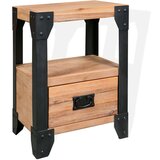 vidaXL noćni Ormarić Masivno Drvo Akacije i Čelik 40x30x54 cm Cijene