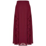 Trendyol X Artificial Intelligence Burgundy Ruffle Detailed Woven Skirt | Shoptok.si
