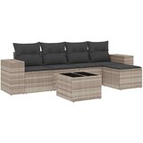 Maison Chic Seti vrtnega pohištva - Vrtna garnitura - Vrtni pohištvo set 6-delna z blazinami siv poli ratan, (21803856) | Shoptok.si