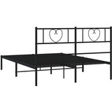  Metalni okvir za krevet s uzglavljem crni 135x190 cm | shoptok.hr